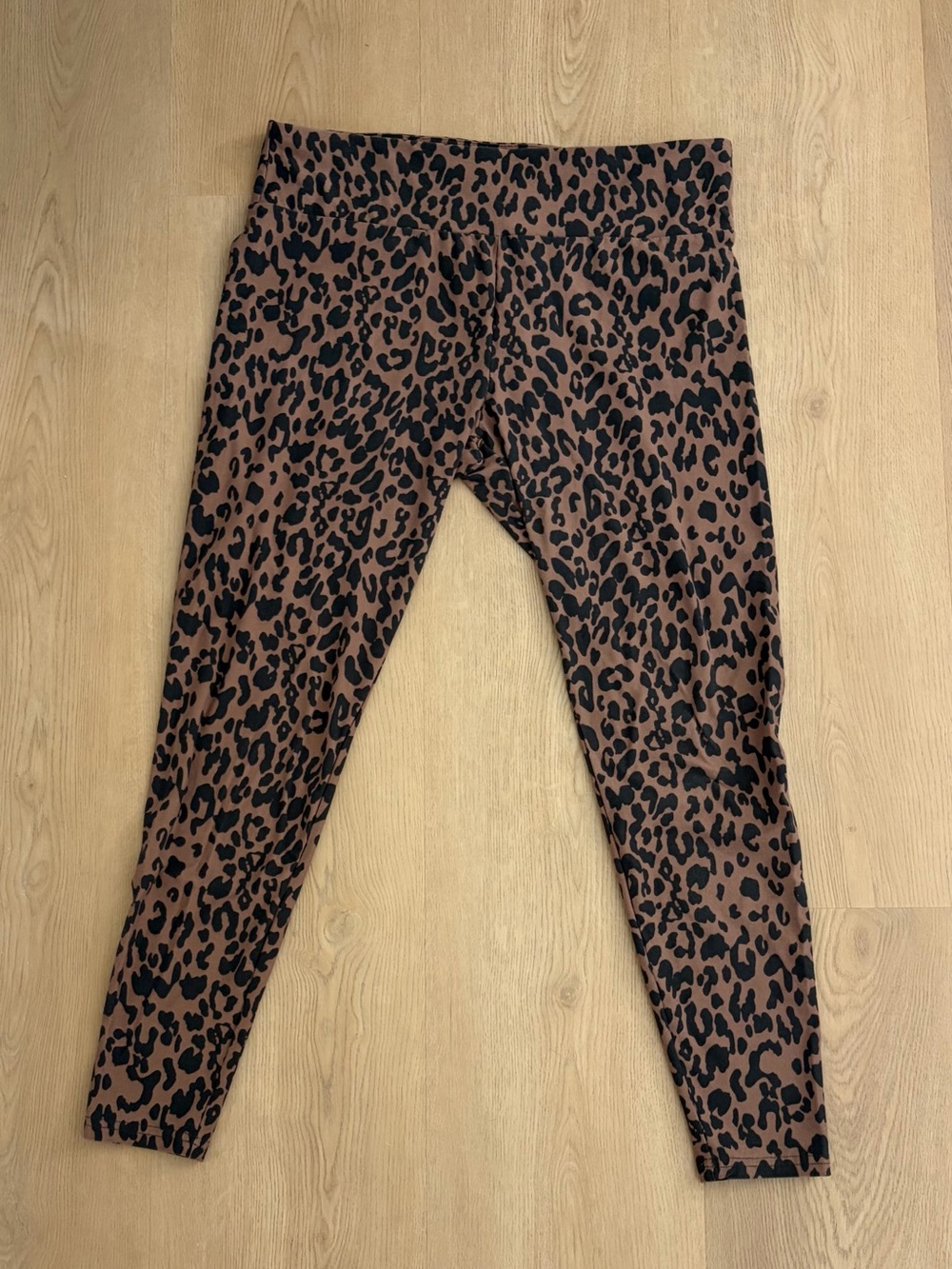 Leopard Print Brown Leggings Size XXL/1X